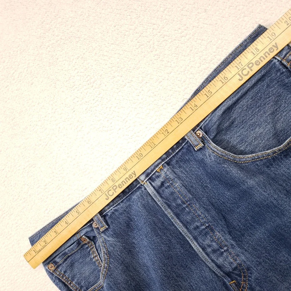 Levi's 501 Original Jeans Mens 38x34 Blue Button Fly Straight Leg Black Batwing